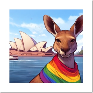 Gay Pride Kangaroo (Sydney, Australia) Posters and Art